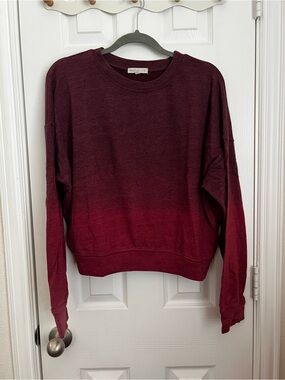 Socialite Ombre Burgundy Crewneck Sweater
